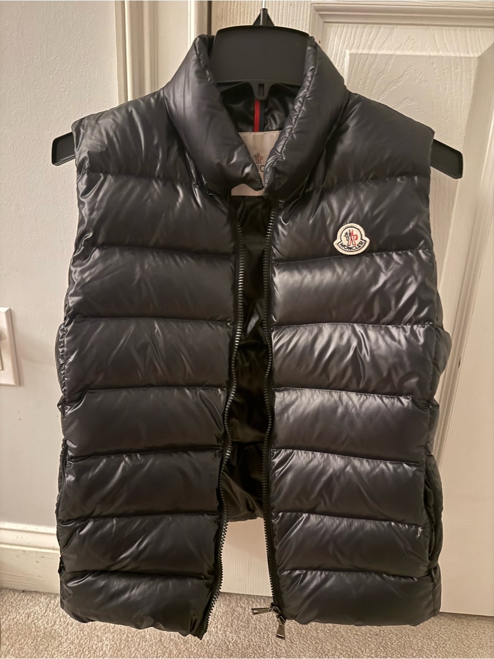 Women’s Moncler ghany black puffer vest , size 3